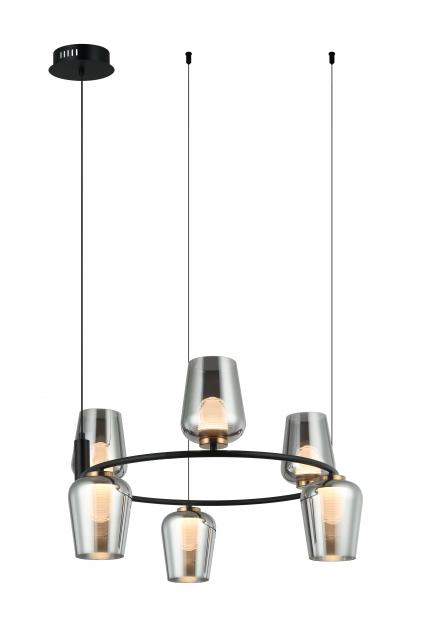 Люстра MDM-8258/6 BK+SG черный 18W LED 3000K d660 h1340, HAO24